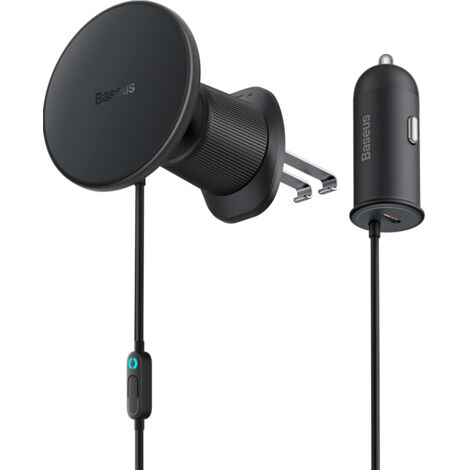 Caricabatterie wireless per auto MagSafe USB-C da 15 W e 25 W per bocchette dell'aria - Nero