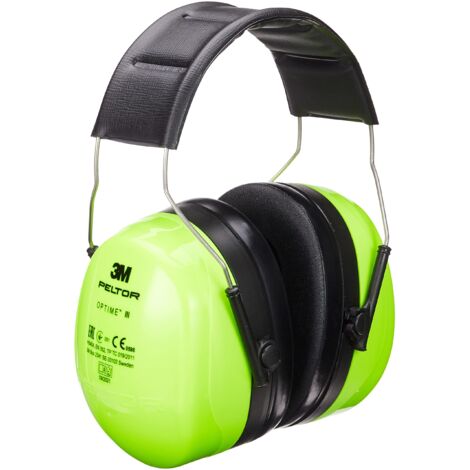 3M H540A-461-GB Cuffie Protettive, Temporale, Hi-Viz, Verde Militare
