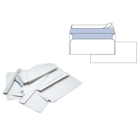 Buste Bianche 110X230Mm S/Finestra 90Gr + Strip da 500Pz