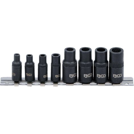 Serie di bussole portamaschio  6,3 mm (1/4") / 10 mm (3/8")  magnetiche  8 pz.