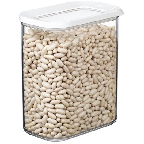 Mepal - Contenitore per Alimenti Modula - Contenitore Trasparente con Coperchio - Organizzatori da Cucina e Contenitore in Plastica - Impilabile ed Ermetico - 1500 ml - White (1/5)