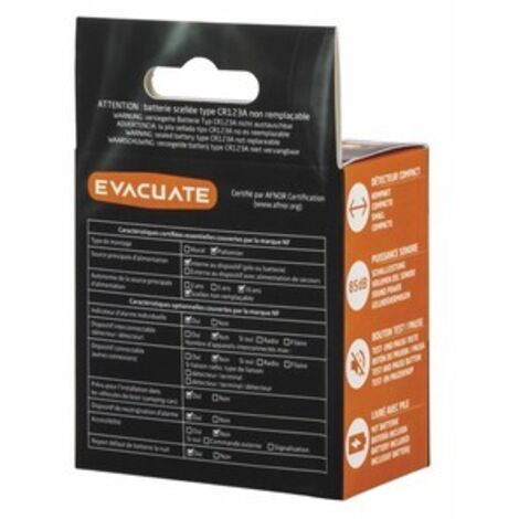 Rilevatore di fumo 10 anni EVACUATE MINI