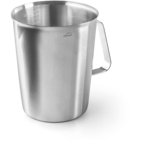 Lacor - 62742 - Caraffa graduata, misurino, misuratore dei liquidi, acciaio inox, senza BPA, 15 cm, 2 l (1/4)