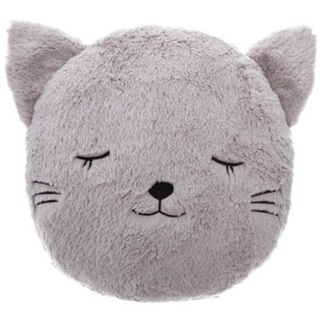 Cuscino gatto grigio per bambini d28cm - Atmosphera créateur d'intérieur