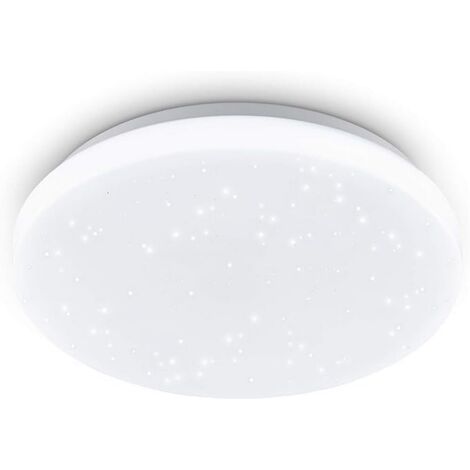 EGLO Plafoniera Pogliola-s, diametro 26 cm, lampada da parete a effetto cristallo in acciaio e plastica bianca, lampada da soggiorno, cucina, ufficio, ingresso e soffitto (1/5)