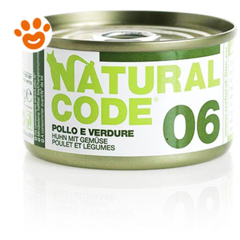 Natural Code 6 Cat Adult al Pollo e Verdure - Natural Code 6 Cat Adult al Pollo e Verdure - Lattina Da 85 Gr