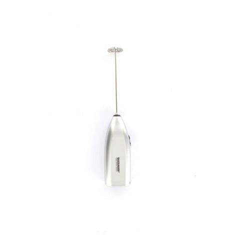 Fackelmann Frullino montalatte a immersione, montalatte elettrico, schiuma latte, cappuccinatore funziona a batteria e Mini Frusta in Acciaio inox per latte, cappuccino, caffè, 20,5 x 3,8 cm