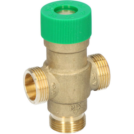 Valvola termostatica per acqua calda sanitaria, senza viti, campo di regolazione 30-60 °C