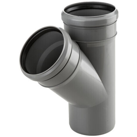 Tee sanitaria PP-HT 40x40/45, per scarico interno, colore cenere