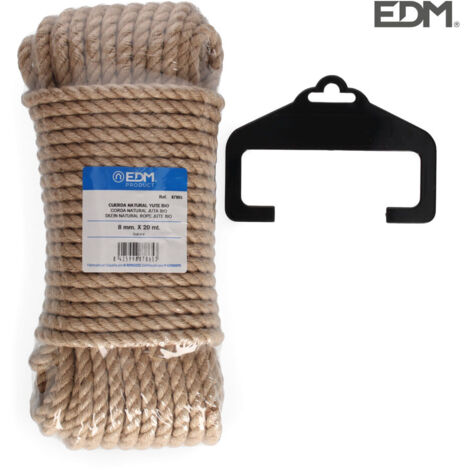 Matassa EDM 20 m Corda di iuta biologica naturale 3 strati Calibro 8 mm