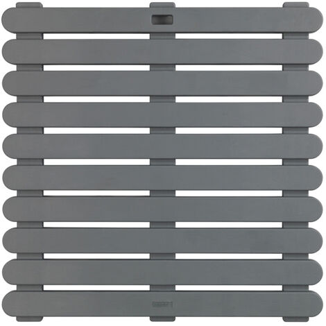 WENKO Griglia per bagno, griglia per doccia antiscivolo, per uso interno ed esterno, Plastica, 55x55 cm, grigio
