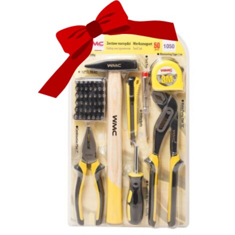 Set of 51 utensili universali: cacciavite, pinze, metro a nastro, martello, punte e altro ancora, include borsa per il trasporto per impieghi gravosi of (1/5)