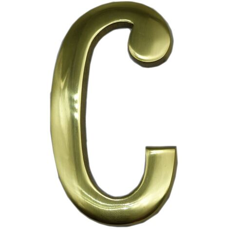 Lettera c in ottone lucido 10cm fissaggio invisibile edm