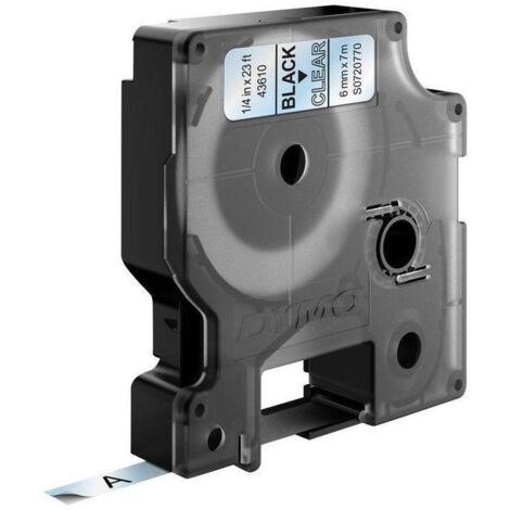 DYMO D1 Standard - Black on Transparent - 6mm nastro per etichettatrice Nero trasparente