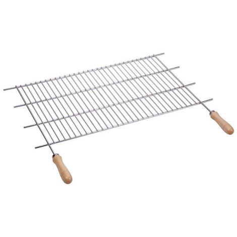 Griglia Barbecue in Zinco 100x40cm con Manici in Legno Sauvic