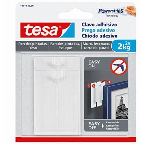 Tesa Blister 2 chiodi Adesivi per muro e Carta da Parati Portata 2,0 kg Powerstrips (1/5)