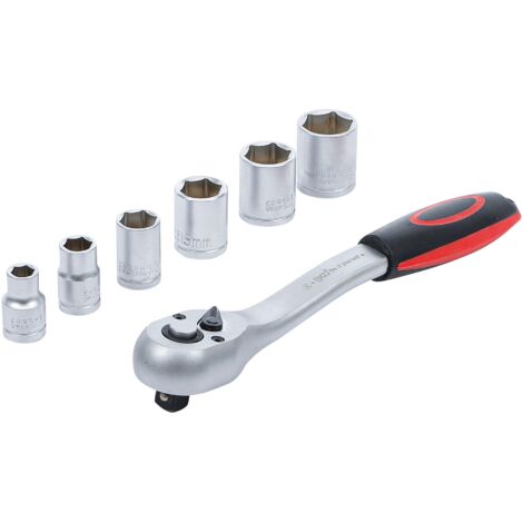 Set di chiavi a bussola bgs diy 7 pezzi cromato acciaio