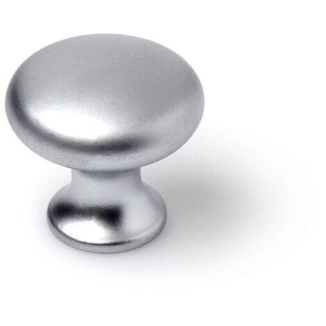 Pomo Rei Argentato Metallo Ø 25 x 24 mm Rotondo Finitura opaca 4 Pezzi