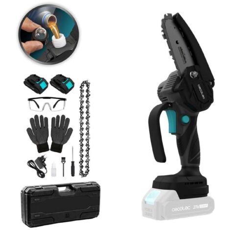 Cecotec Sega de Sega per potatura 4" a batteria 21V MontanaForce 4000 Hand. 400W, velocità 25000rpm, ingrassatore a pulsante, include 2 batterie Nexus, custodia, catena de Ricambi e accessori (1/5)