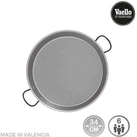 Padella per paella in acciaio lucido per induzione e vetroceramica ø34cm (6 persone). vaello