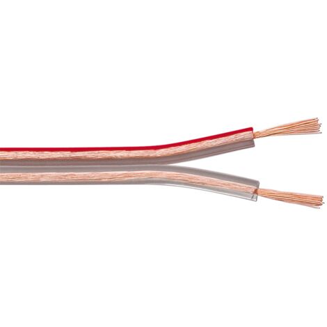 cavo audio altoparlante bipolare stereo trasparente 2x0,75 rame 25 mt