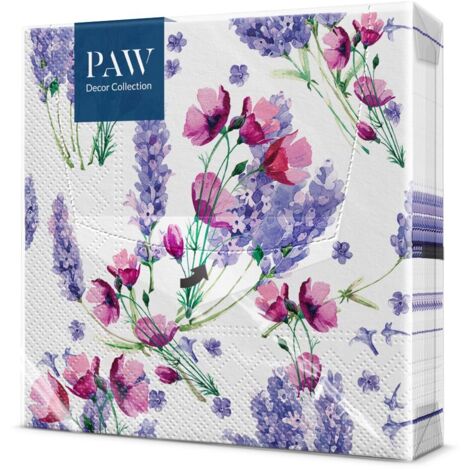 PAW - Tovaglioli di Carta Colorati (33 x 33 cm) I 20 Pezzi I Tovaglioli Compleanno I Lavanda I 3 veli I Tovaglioli di Carta Decorati per Compleanni e Feste - Fragrant Lavender (1/5)