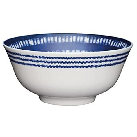 Kitchencraft Ciotole con piedini in stile mediterraneo, 15,5 cm (Set di 4), ceramica, blu/bianco, 15,5 x 15,5 x 7,5 cm (5,5 x 15,5 x 7,5 x 4), ceramica, blu/bianco, 15,5 x 15,5 x 7,5 cm (5,5 x 15,5 x  (1/3)