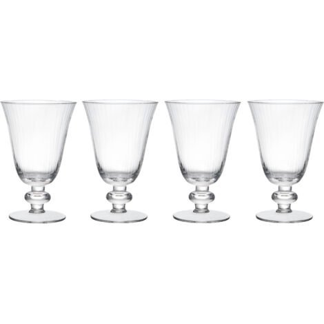 Mikasa Salerno Wine Glasses de Wine Glasses de Crystal, 260ml, Set de 4 Clear, Transparent, Lead-Free, Thin Glasses with Short Foot and Wide Rim - Dishwasher Safe