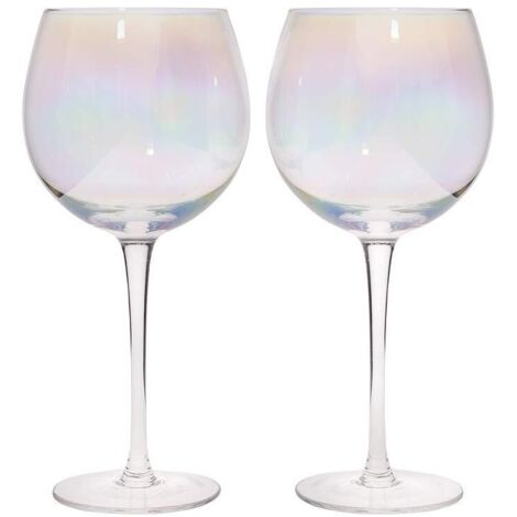 Bar Craft Bicchieri da gin a palloncino grandi con sfumatura iridescente rosa arcobaleno, in confezione regalo, 500 ml, set di 2 (1/5)