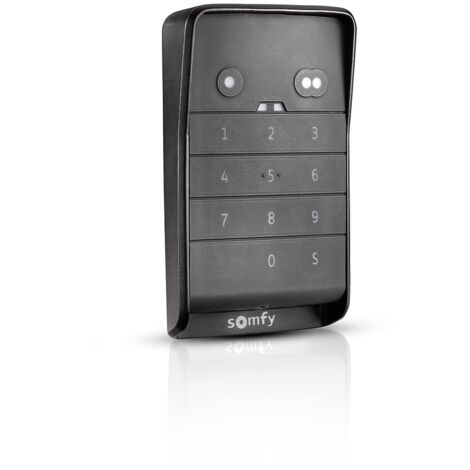 Somfy 1870916 Tastiera per Cancello e/o Porta da Garage Motorizzati via Radio RTS, Impermeabile, con Tasti Retroilluminati