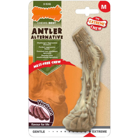 Giocattolo da mordere per cani Nylabone Dura Chew Corno Taglia M Nylon Cervo
