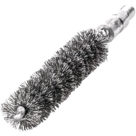 Spazzola per tubi L.115mm P.10mm, filo d'acciaio, ondulata, riempimento L.80mm LESSMANN