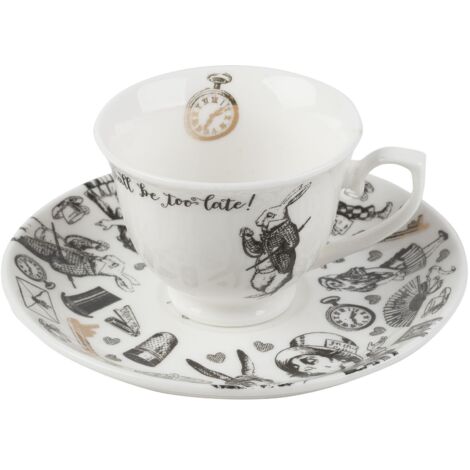 Tazza da caffè Victoria & Albert Alice in Wonderland de e piattino, 100 ml, colore white (1/4)