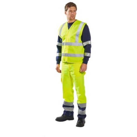 Gilet ad alta visibilità con imbracatura e doppio cinturino giallo 4XL/5XL