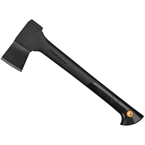 Fiskars Ascia Universale, Solid, Fodero per la Lama e il Trasporto, Rivestimento Antiaderente, Lama in Acciaio/Manico in Plastica Rinforzata con Fibra di Vetro, Nero, A10, 49 cm, 1 kg, 1051085