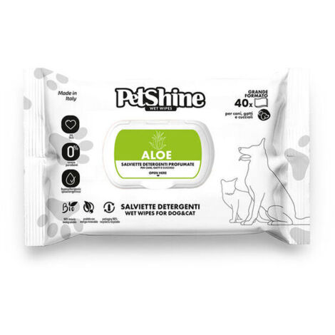 Salviettine Inumidite per Animali Domestici Porrini Aloe Vera 40 Unità