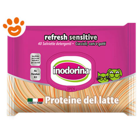 Inodorina Refresh Sensitive Salviette detergenti Proteine del latte