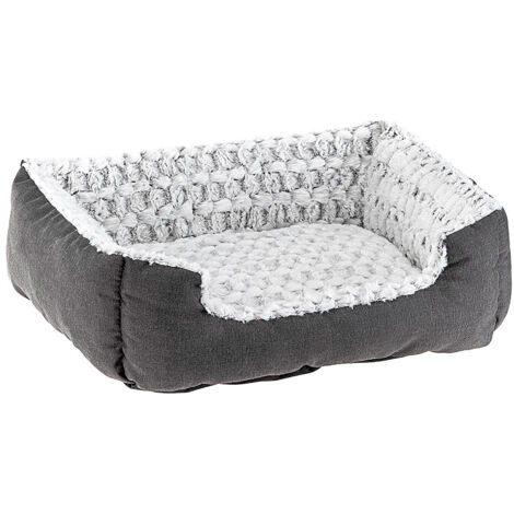 Ferplast SWEETIE Cuccia in cotone e pelliccia ecologica per cani e gatti. Variante 55 - Misure: 55 x 48 x h 18 cm - Grigio