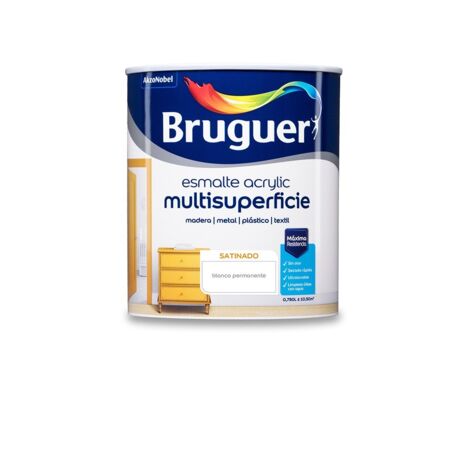 Smalto Acrilico Multisuperficie Satinato Bianco Permanente 0,750L 5057417 BRUGUER