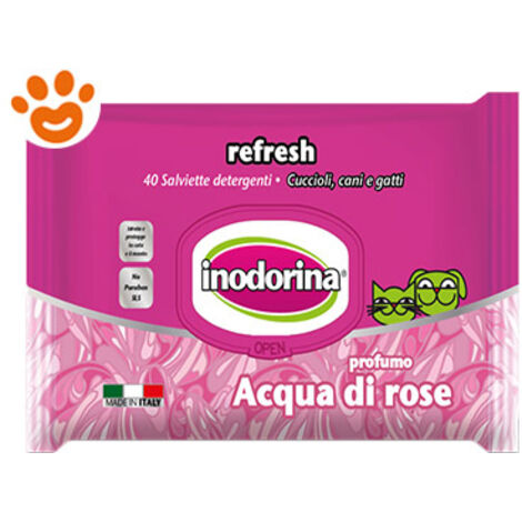 Salviettine Inumidite per Animali Domestici Inodorina REFRESH Rose