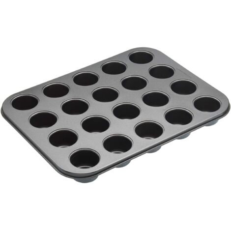MasterClass Teglia per muffin a 20 fori con base libera e antiaderente senza PTFE, PFOA e BPA in confezione regalo, robusto acciaio al carbonio da 1 mm, 35 x 27 cm (1/4)