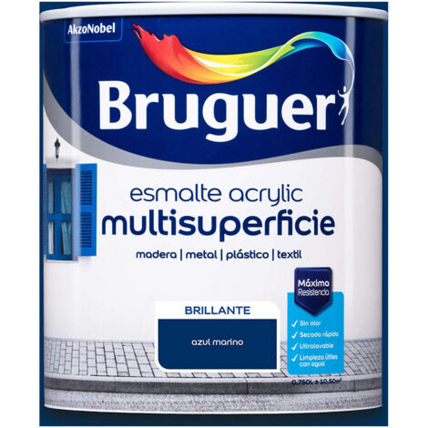 Smalto acrilico multisuperficie blu navy brillante 0,750 l 5057548 BRUGUER