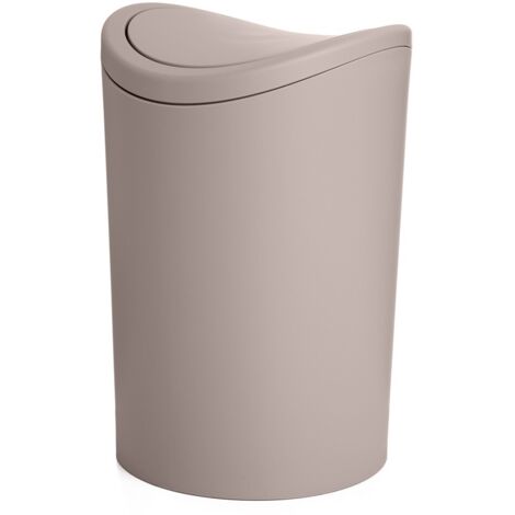 Pattumiera bagno in polipropilene tortora 6 Lt con coperchio basculante