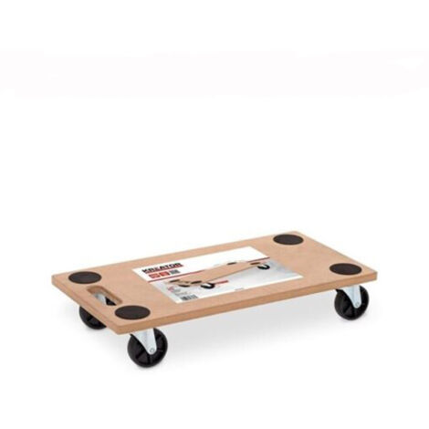 CARRELLO TRASPORTO MOBILI CON RUOTE BASE DI LEGNO PIATTA PORTATA 200KG 58x29,5cm