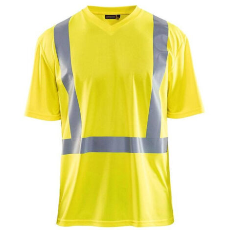 Maglietta da lavoro ad alta visibilità con scollo a V anti-UV e anti-odore 3382 - Giallo fluorescente XS (1/4)