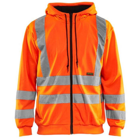 Felpa da lavoro con cappuccio e zip alta visibilità 3346 - Arancione fluorescente S (1/5)