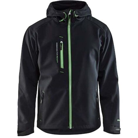 Giacca da lavoro softshell con cappuccio 4949 - Nero/Verde XXL