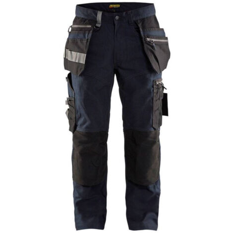 Pantaloni da lavoro elasticizzati artigianali 1590 - Blu scuro/Nero S - FR(40) - SE(C46) - Standard