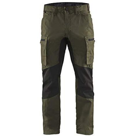 Pantaloni da lavoro elasticizzati 1459 - Verde kaki/Nero XL - FR(50) - SE(C56) - Corti (1/3)