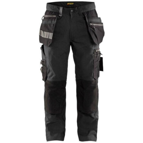 Pantaloni da lavoro elasticizzati artigianali 1590 - Grigio scuro/Nero S - FR(40) - SE(C46) - Standard (1/4)